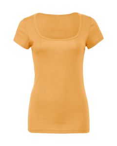 Sheer Mini Rib Scoop Neck T-Shirt Marke Bella