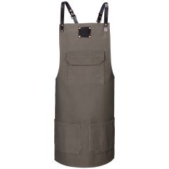 Latzschürze mit Leder Applikation